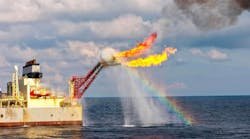Photo shows flaring operation off the coast of Palawan Photo shows flaring operation off the coast of Palawan